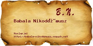Babala Nikodémusz névjegykártya